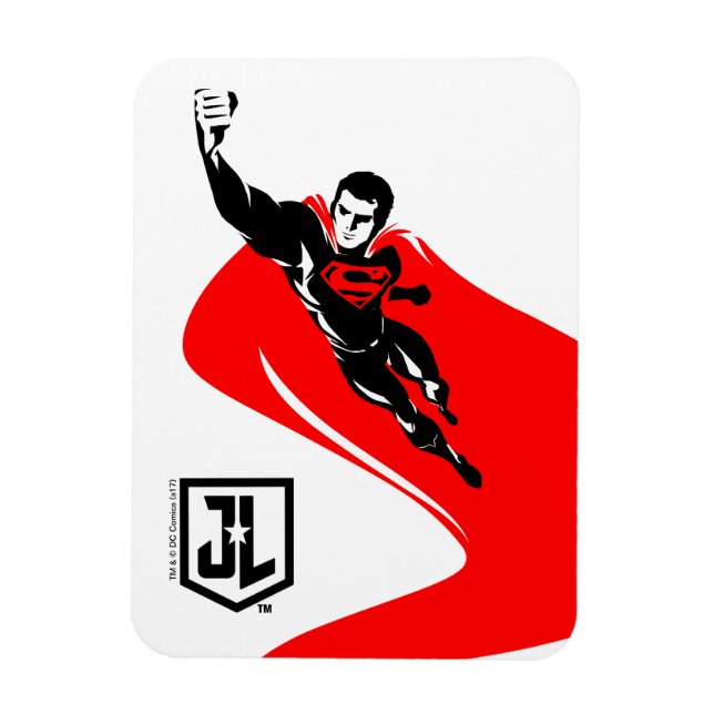 Imán Liga de la Justicia | Superman Flying Noir Pop Art (Vertical)