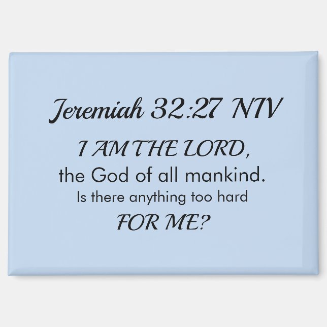 Imán Light Blue Inspirational Bible Verse Power of God (Anverso)