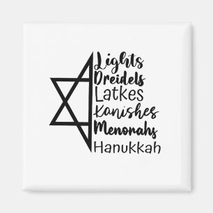 Imán Light Dreidel Latke Kanish Menorah Hanukkah