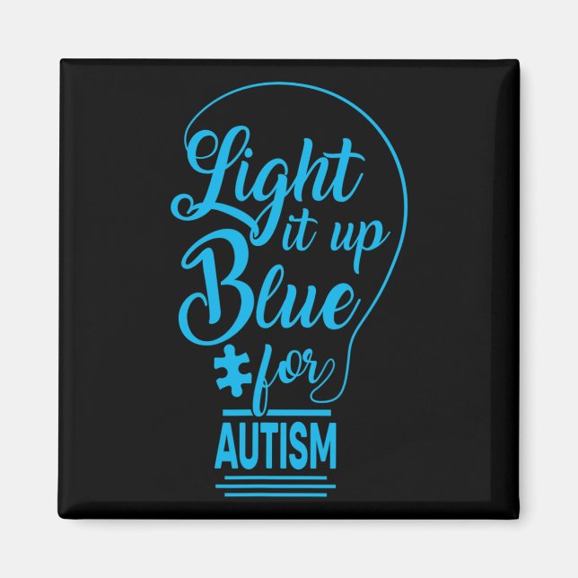 Imán Light It Up Blue Autism Awareness Gits Autistic S (Frente)