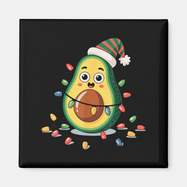 Imán Lighting Avocado Ugly Christmas Sweater Guacamole  (Frente)