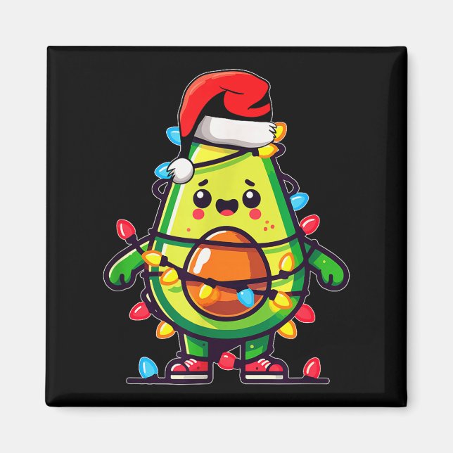 Imán Lighting Avocado Ugly Christmas Sweater Guacamole  (Frente)