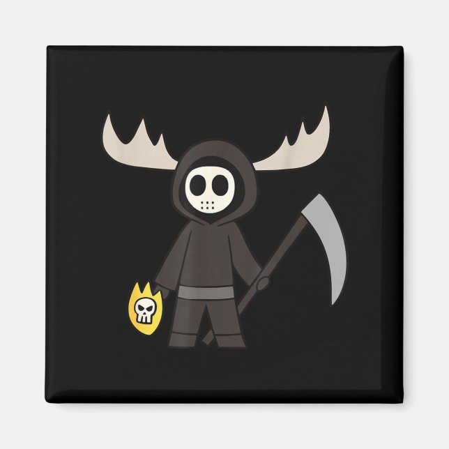 Imán Lil Doom Moose - Funny Reaper Cartoon  (Frente)