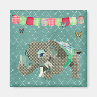 Imán Lil Lucky Elephant Green Magnet