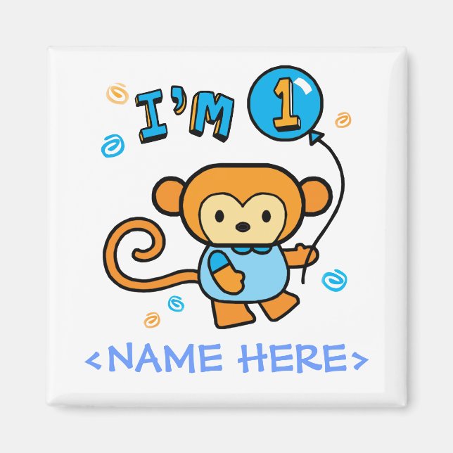 Imán Lil Monkey 1er cumpleaños (Frente)