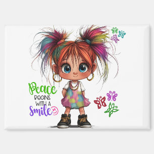 Imán Lil Quirky Chica Smile Magnet