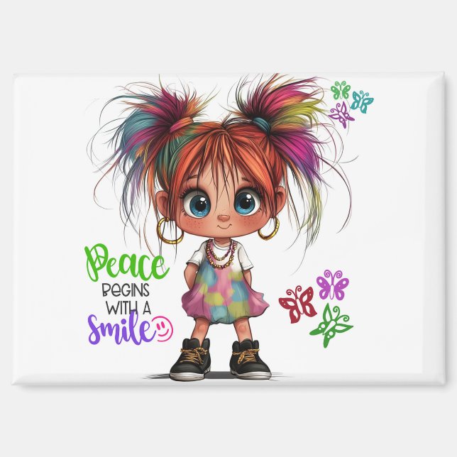 Imán Lil Quirky Chica Smile Magnet (Anverso)