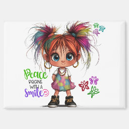 Imán Lil Quirky Chica Smile Magnet