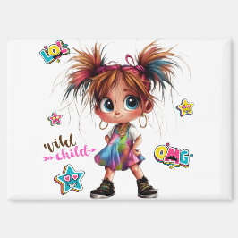 Imán Lil Quirky Chica Wild Child Magnet