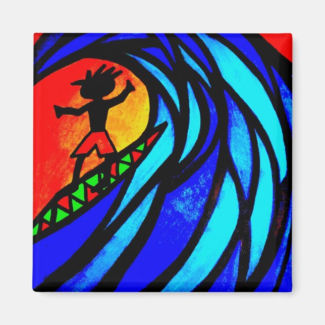 Imán Lil Surfer Dude en Pipeline (Frente)