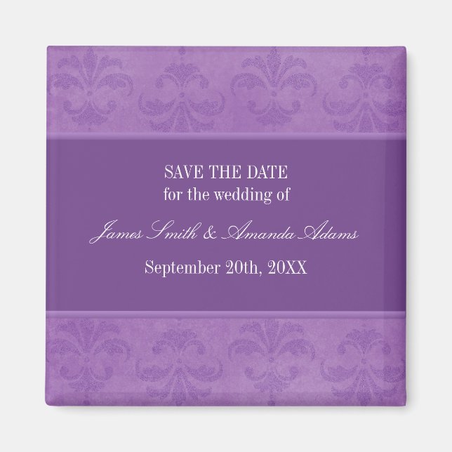 Imán Lilac Damask Save The Date (Frente)