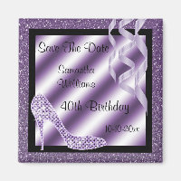 Lilac Purpurinoso Stiletto y Streamers 40 cumpleañ