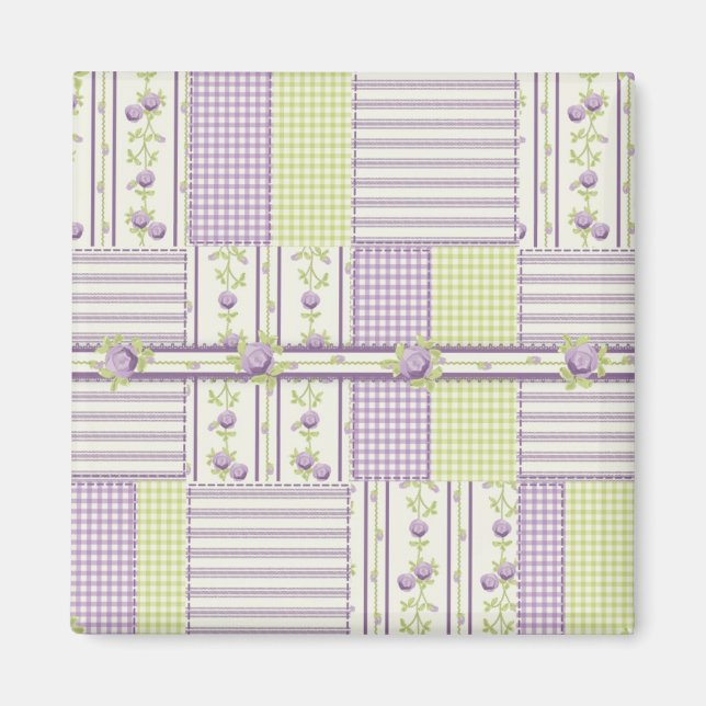 Imán Lilac Rosa Quilt Magnet (Frente)