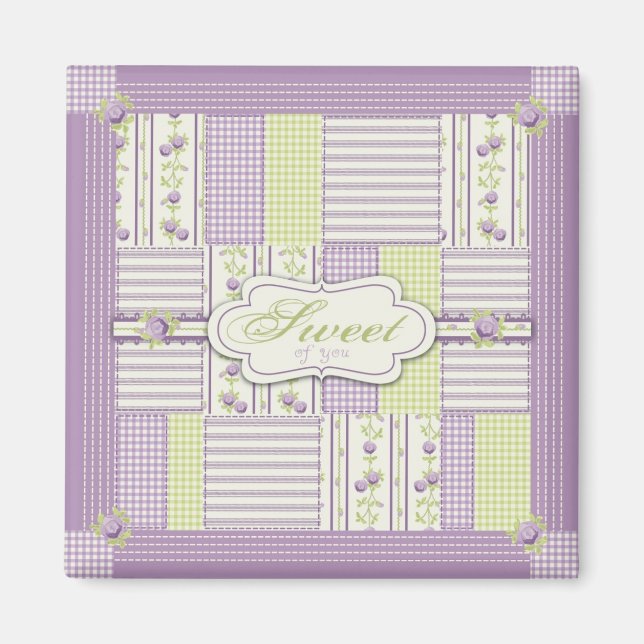 Imán Lilac Rosa Quilt TY Magnet 2 (Frente)