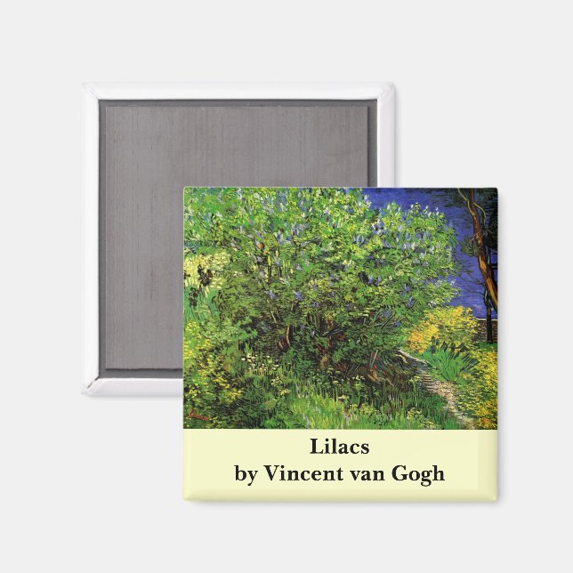 Imán Lilacs de Vincent van Gogh, Flores de Jardín Vinta (Anverso/Reverso)