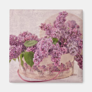 Imán Lilacs En Una Caja De Gorras Victoriana