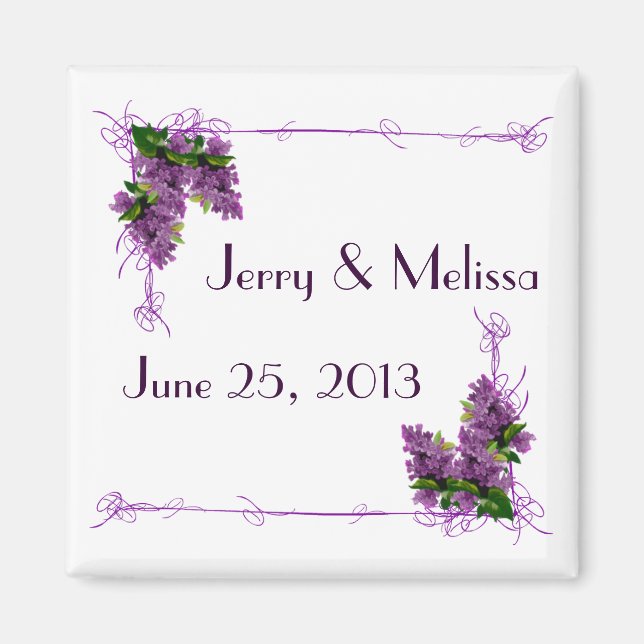 Imán Lilacs Wedding Favor Magnet (Frente)