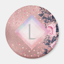 Imán Lilibet Monograma Rosegold Floral fit para Princes