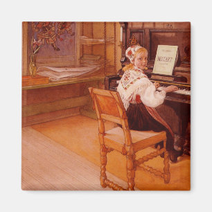 Imán Lillanna practica Mozart en piano