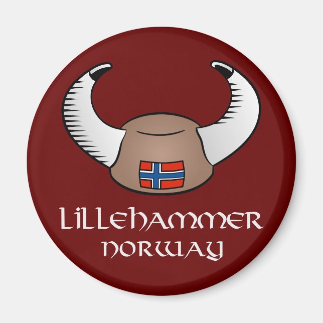 Imán Lillehammer Noruega Viking Gorra (Frente)