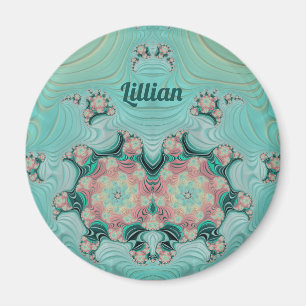Imán LILLIAN ~ Diseño Pastel Rosa y Verde ~ Impresionan