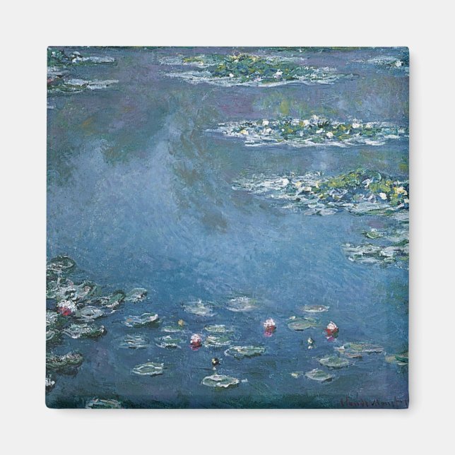 Imán Lillies por el agua por Claude Monet (Frente)