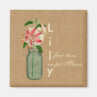 Imán Lily fleur dans un pot Mason