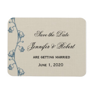 Imán Lily of the Valley on Ecru Linen Save the Date