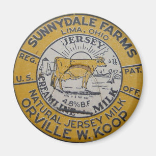 Imán Lima Ohio Sunnydale Granjas Botella de leche Cap C