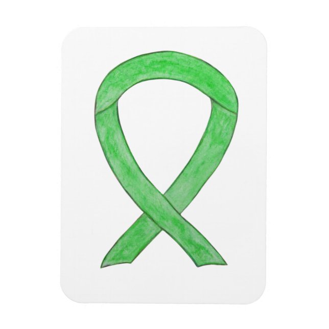 Imán Lime Awareness Ribbon Art Custom Design Magnates (Vertical)