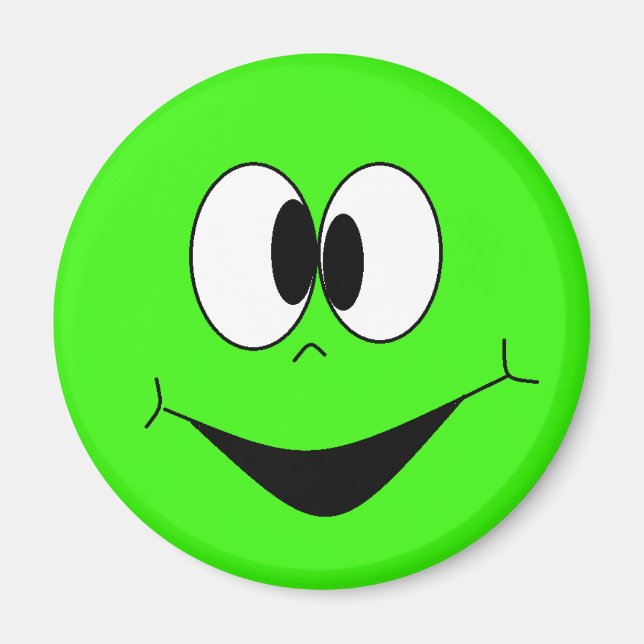 Imán Lime Green Silly Googlie Eyes Face Magnet (Frente)
