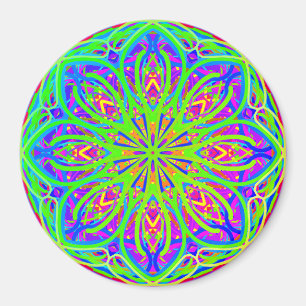 Imán Lime Morado Colorido Mandala Estilo Boho Magnet