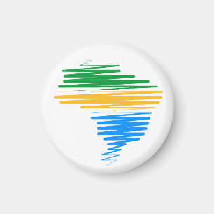 Imán Límite de mapa de Brasil con colores de bandera br
