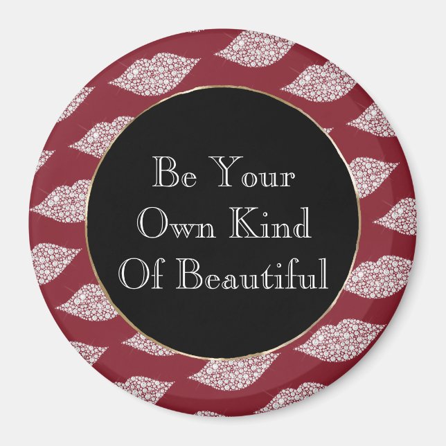 Imán Límites rojos de diamante blanco (Frente)