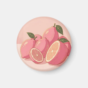 Imán Limón Rosa Moderno Femenino Cítrico