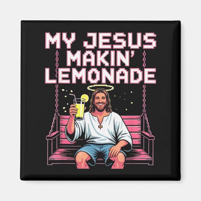 Imán Limonada de Jesús Meme Cristiano Divertido  (Frente)