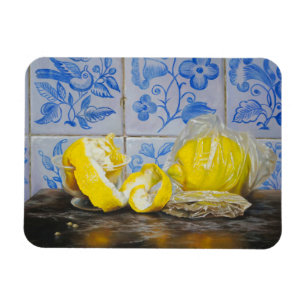 Imán Limones y Azulejos — Clásico Azul y Amarillo en St