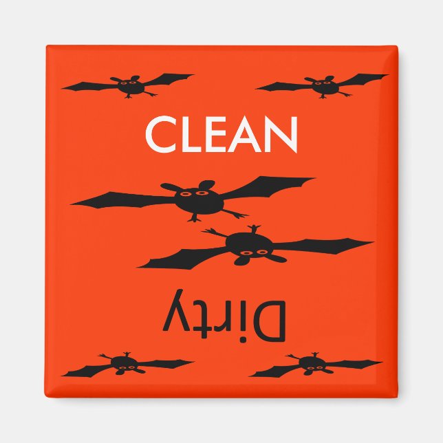 Imán Limpiar el lavaplatos de murciélago de Halloween s (Frente)