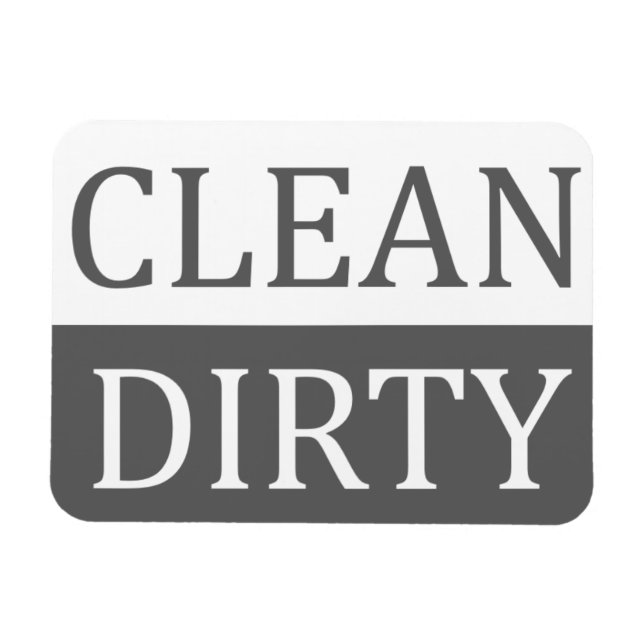 Imán Limpiar el lavaplatos gris sucio (Horizontal)