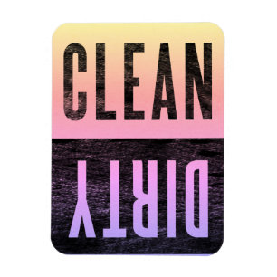 Imán Limpiar   Estilo Sucio Letterpress Lavavajillas Ar