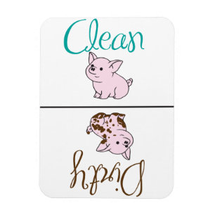 Imán Limpie/imán sucio del lavaplatos del cerdito