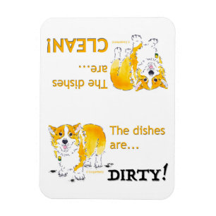 Imán Limpie los platos/el Corgi sucio de los platos
