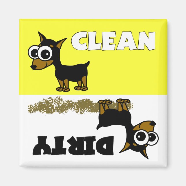 Imán Limpieza de alfiler/imán de lavavajillas sucio (Frente)