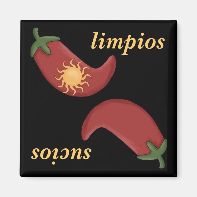 Imán Limpieza o suciedad de Chile y Sun lavavajillas es (Frente)