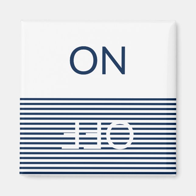 Imán Limpieza sucia, ON OFF Lavandería azul blanco (Frente)