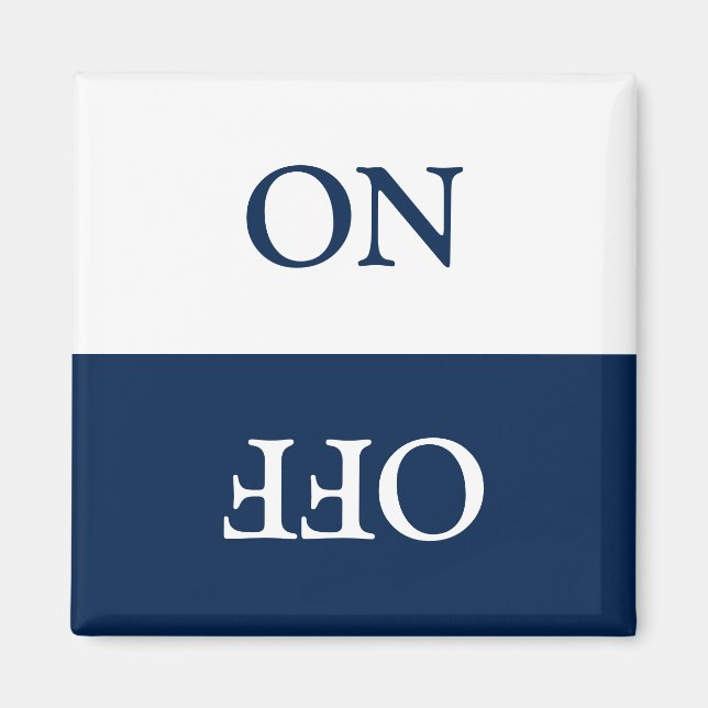 Imán Limpieza sucia, ON OFF Lavandería azul blanco (Frente)