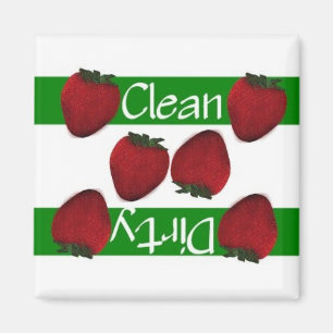 Imán limpio o sucio del lavaplatos de las fresas