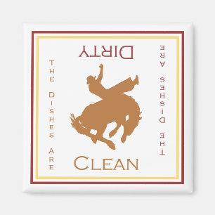 Imán limpio o sucio del vaquero del lavaplatos