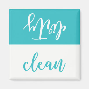 Imán Limpio O Sucio Refrigerador (Aqua & White)