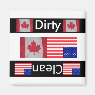 Imán limpio sucio del lavaplatos de la bandera de